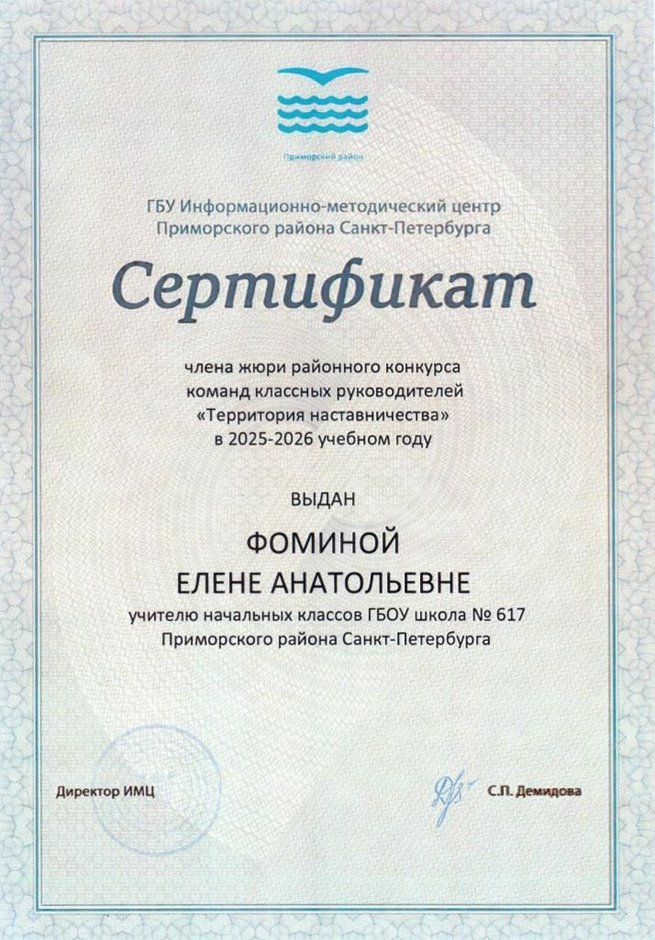 Фомина Елена Анатольевна 2025-2026